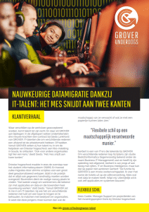 3 mannen met koptelefoons zitten achter hun pcs. Eén van de mannen kijkt recht in de lens van de camera. Daaronder Driestart verhaal.