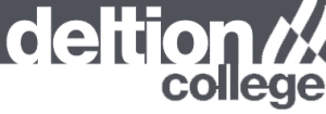 Logo Deltion College in zwart wit